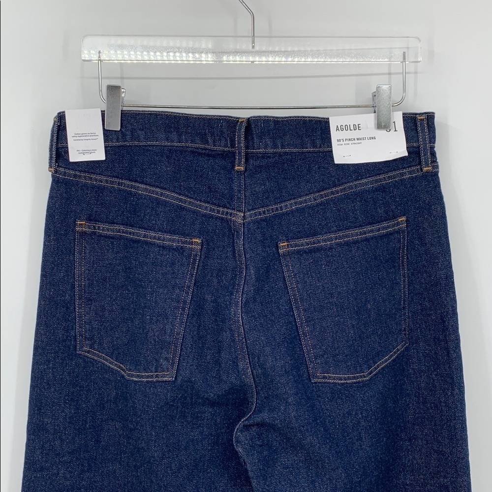 Agolde 90s Pinch Waist long jeans denim Reissue dark button fly high rise new 31 - Picture 6 of 7